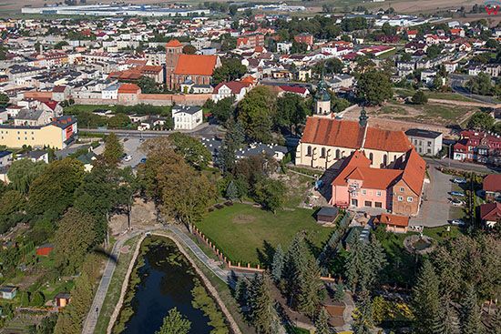 Lubawa, panorama miasta od strony SEE. EU, PL, Warm-Maz. Lotnicze.